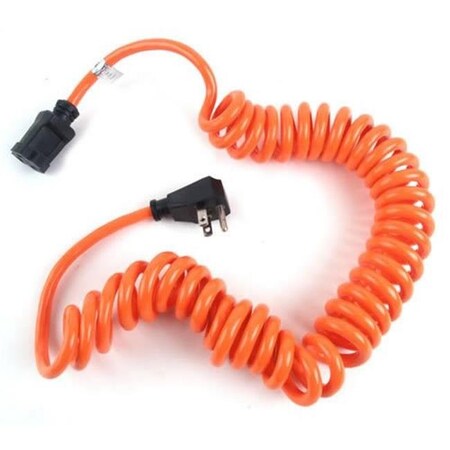 Prime Prime AD010610 Coiled Power Tool Cord; Orange - 10 ft. AD010610